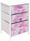 Sorbus Nightstand with 3 Drawers - Furniture Storage for Bedroom, Closet, Office Organization - Steel Frame, Wood Top, Pastel Fabric Bin